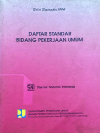 Image of Daftar Standar Bidang Pekerjaan Umum
